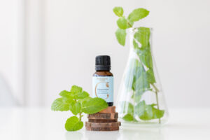 Peppermint Oil with Peppermint leaves